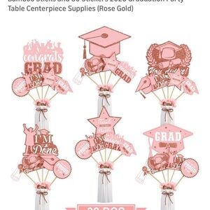 Pink & White Graduation Table Decorations